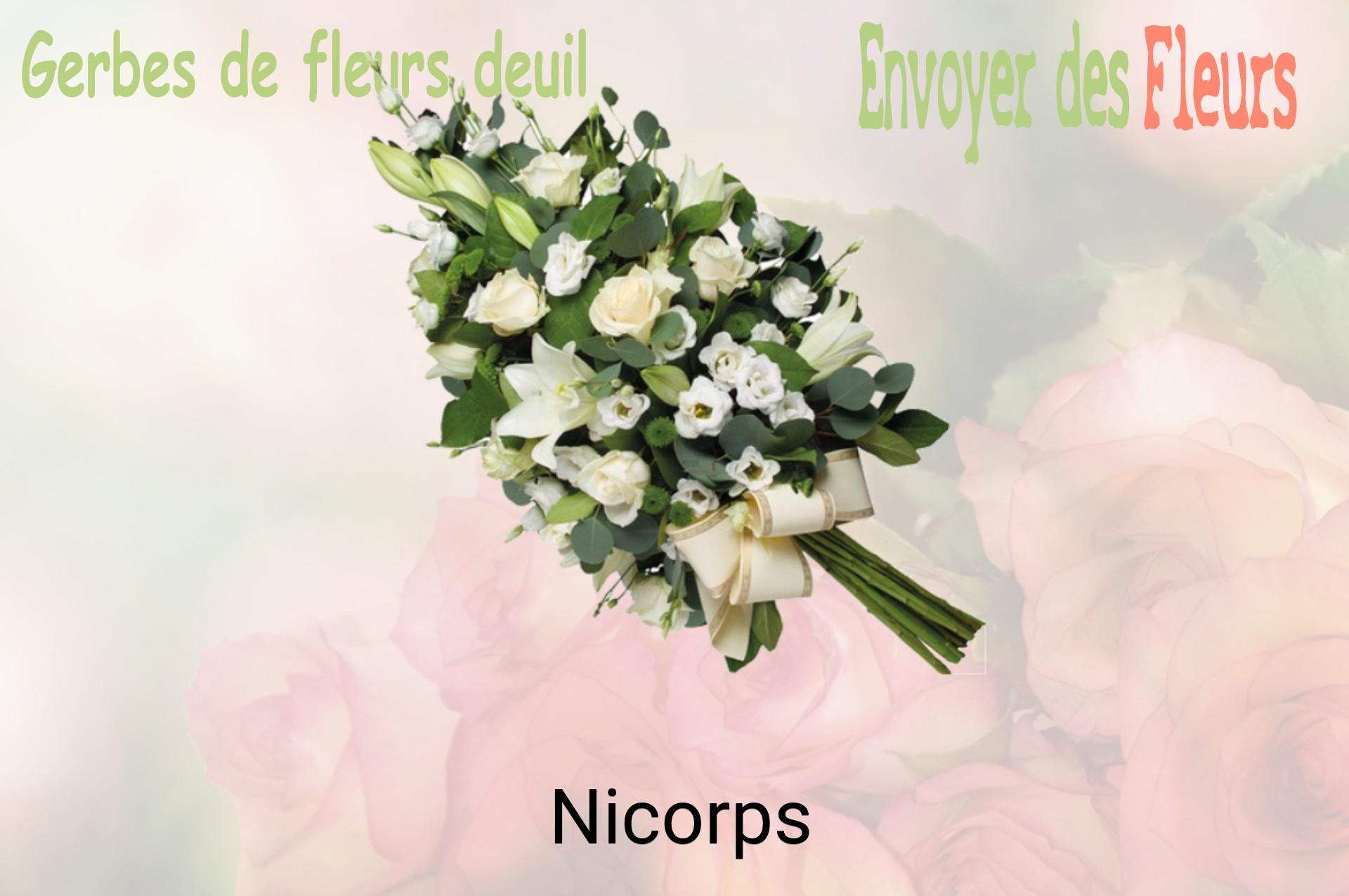 Gerbe de fleurs de deuil livrée à Nicorps